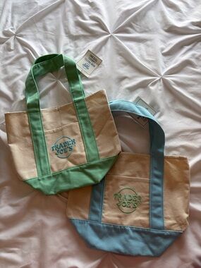 Canvas Tracer Joe’s Mini Pastel Tote Bags (2) NWT